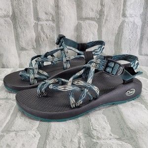 Chaco ZX/2 Classic Yampa Angular Teal Toe Loop Hiking Water Sandals US 10 EU 41